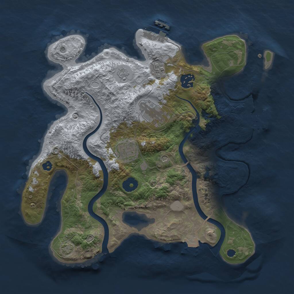 Rust Map: Procedural Map, Size: 3000, Seed: 5466, 10 Monuments