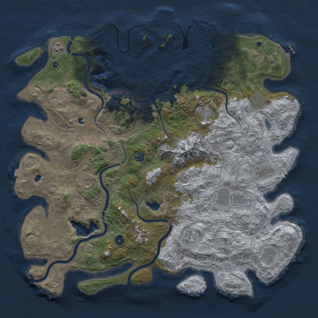 Rust Map: Procedural Map, Size: 5000, Seed: 2015108834, 17 Monuments