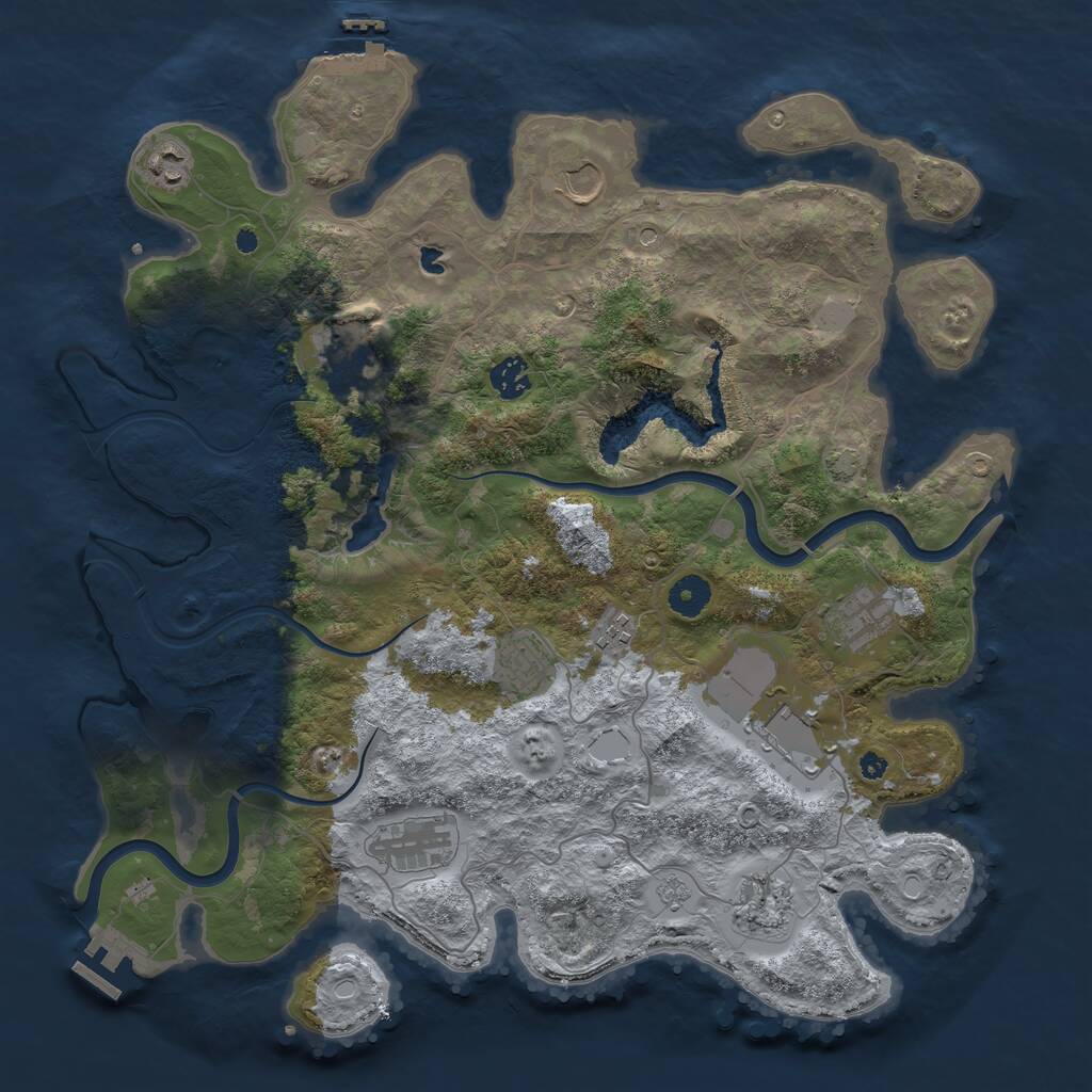 Rust Map: Procedural Map, Size: 4000, Seed: 79127912, 16 Monuments