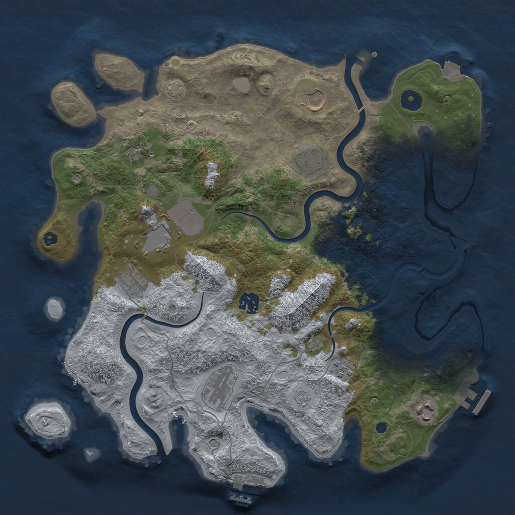 Rust Map: Procedural Map, Size: 3700, Seed: 6742, 15 Monuments