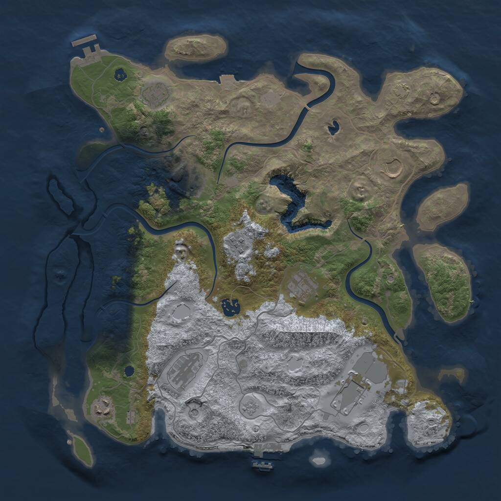 Rust Map: Procedural Map, Size: 4000, Seed: 1442426245, 15 Monuments