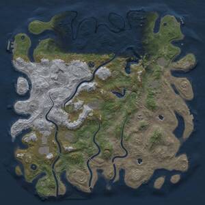 Thumbnail Rust Map: Procedural Map, Size: 4959, Seed: 2051843596, 17 Monuments