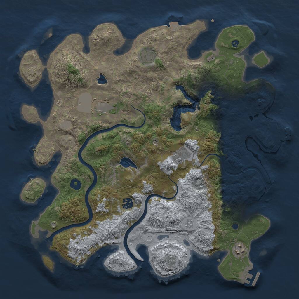 Rust Map: Procedural Map, Size: 4000, Seed: 2123412058, 12 Monuments