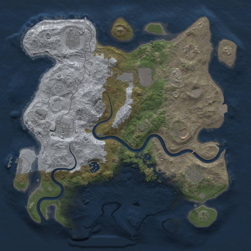 Rust Map: Procedural Map, Size: 3500, Seed: 669750714, 14 Monuments