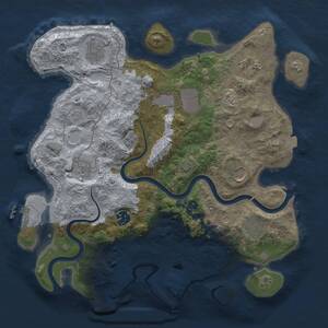 Thumbnail Rust Map: Procedural Map, Size: 3500, Seed: 669750714, 14 Monuments