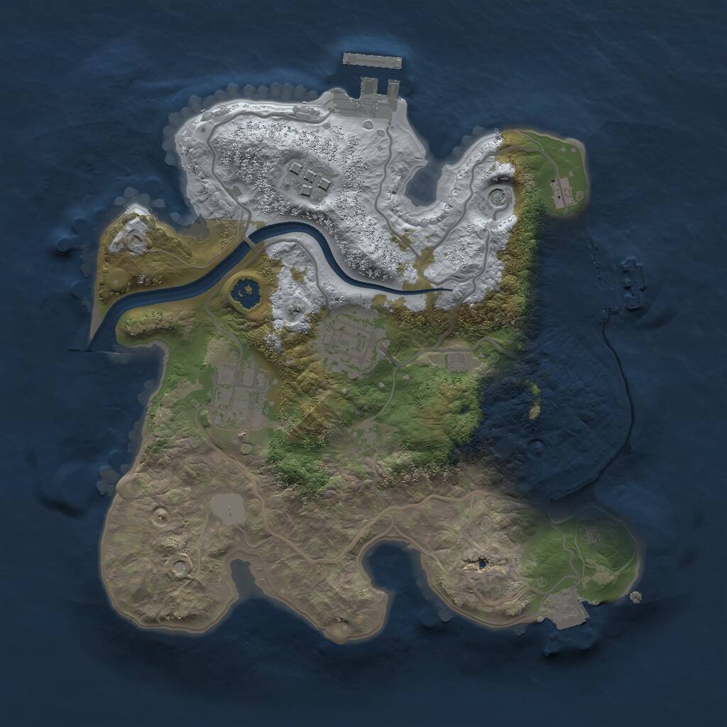 Rust Map: Procedural Map, Size: 2500, Seed: 1468913737, 7 Monuments