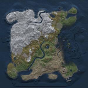 Thumbnail Rust Map: Procedural Map, Size: 3500, Seed: 1789173739, 14 Monuments