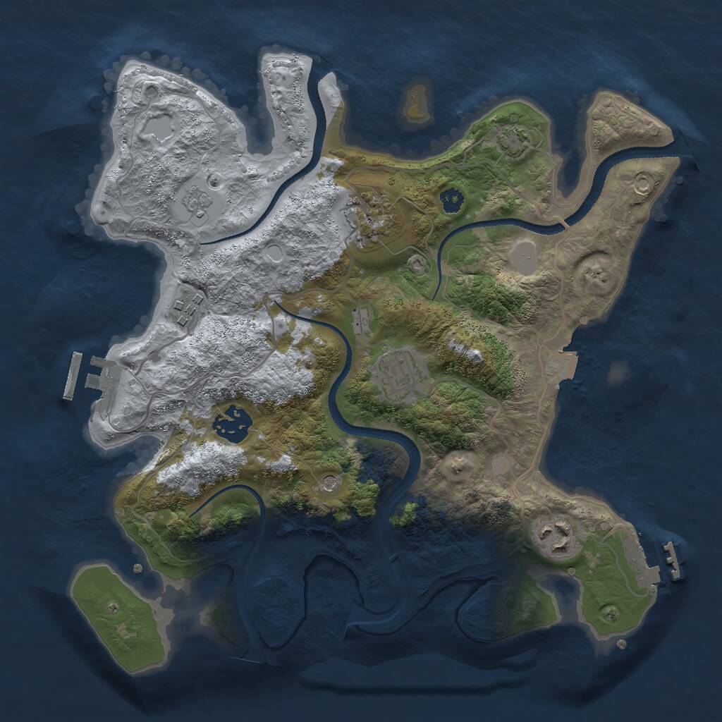 Rust Map: Procedural Map, Size: 3000, Seed: 68249, 11 Monuments