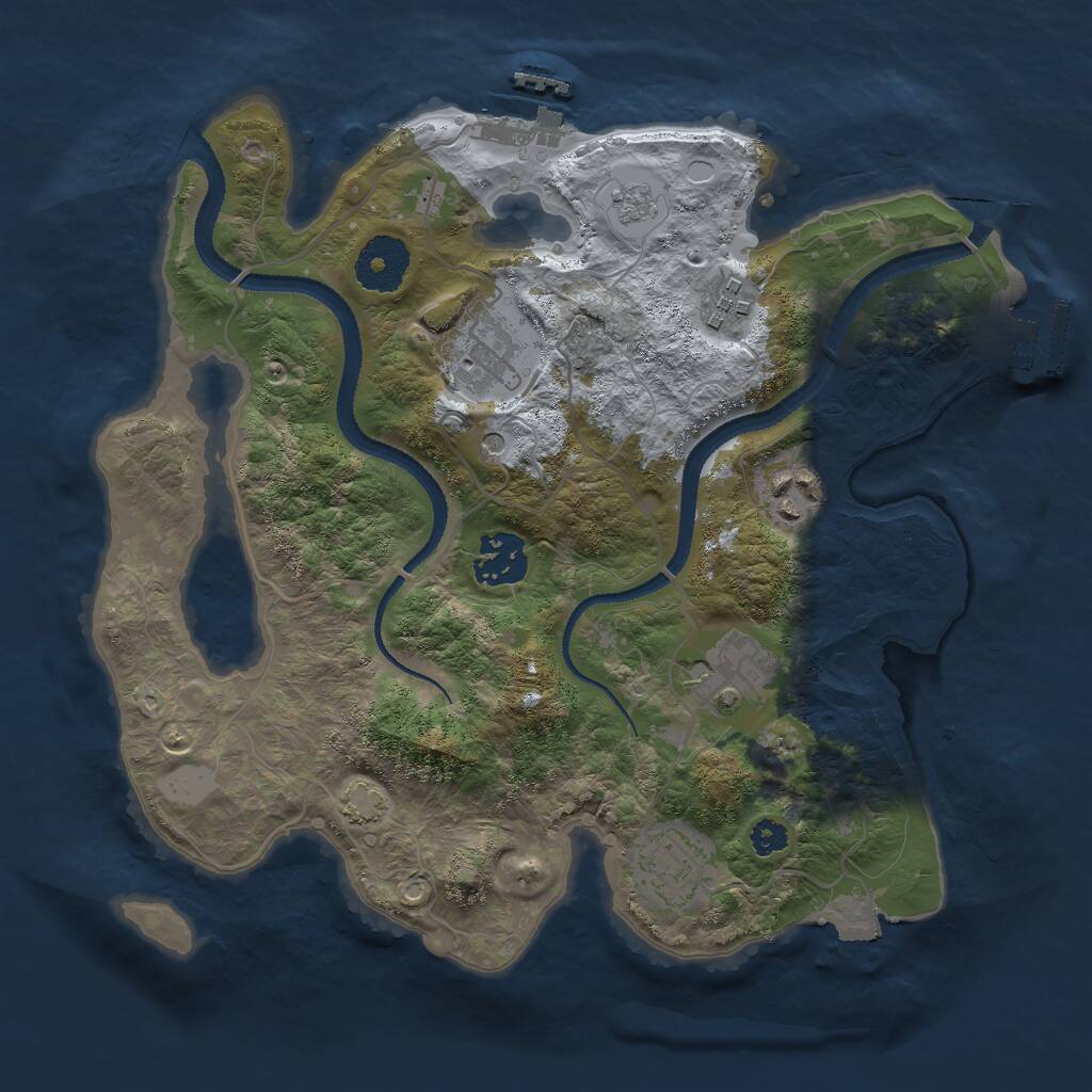 Rust Map: Procedural Map, Size: 3000, Seed: 26812, 12 Monuments