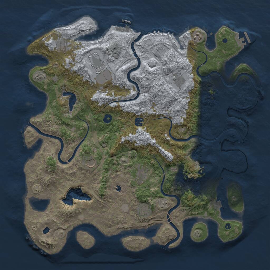 Rust Map: Procedural Map, Size: 4500, Seed: 512914280, 15 Monuments