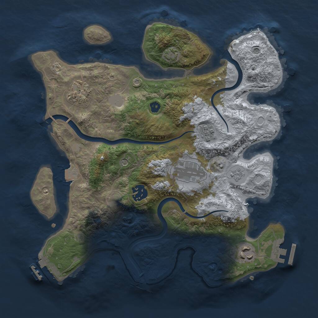 Rust Map: Procedural Map, Size: 3000, Seed: 68142, 11 Monuments