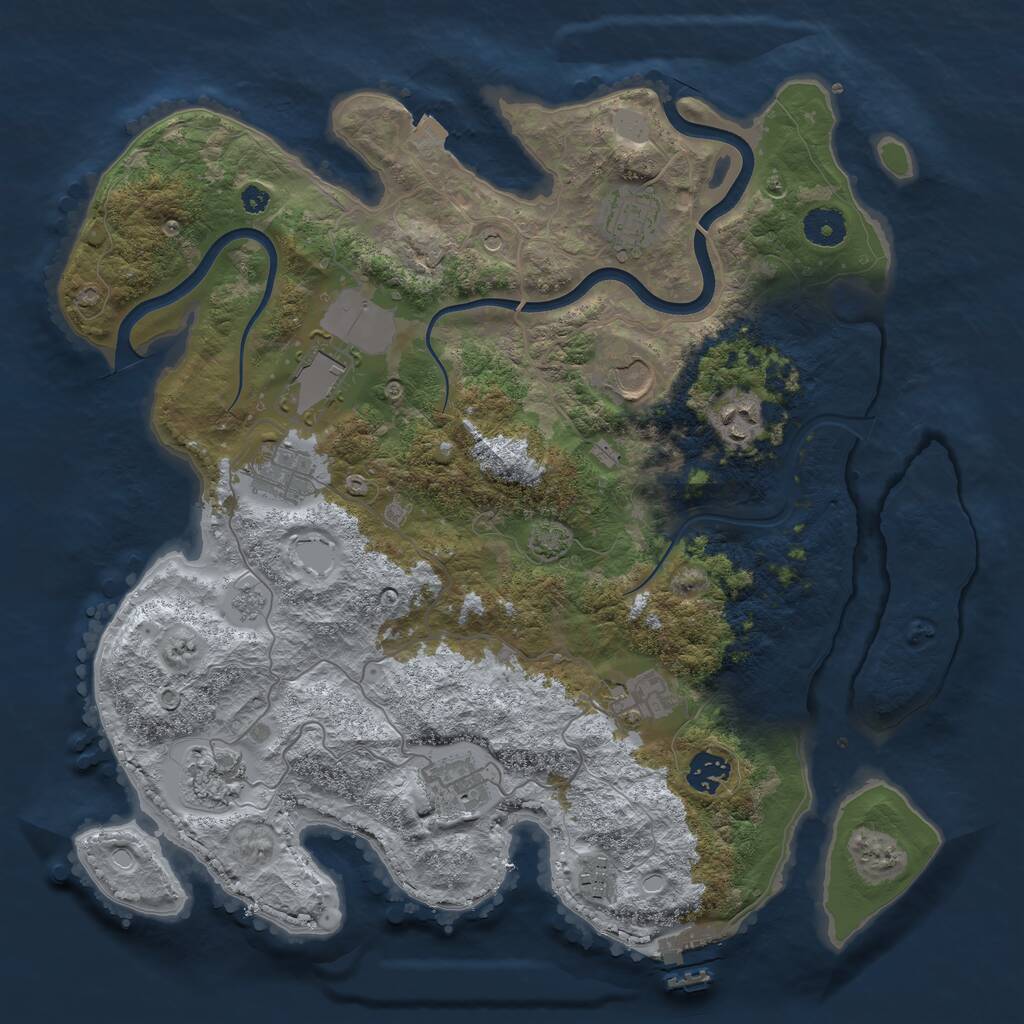 Rust Map: Procedural Map, Size: 3750, Seed: 563405351, 15 Monuments