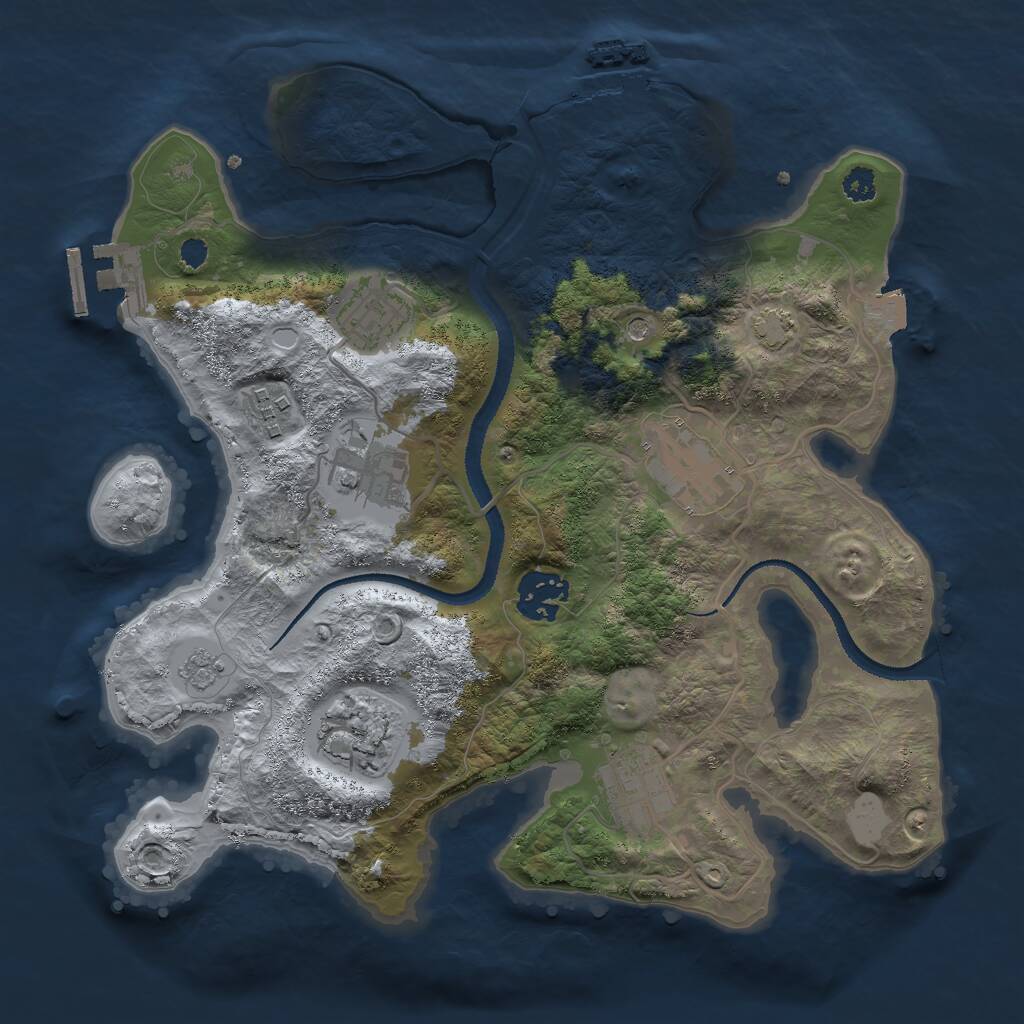 Rust Map: Procedural Map, Size: 3000, Seed: 9653, 13 Monuments