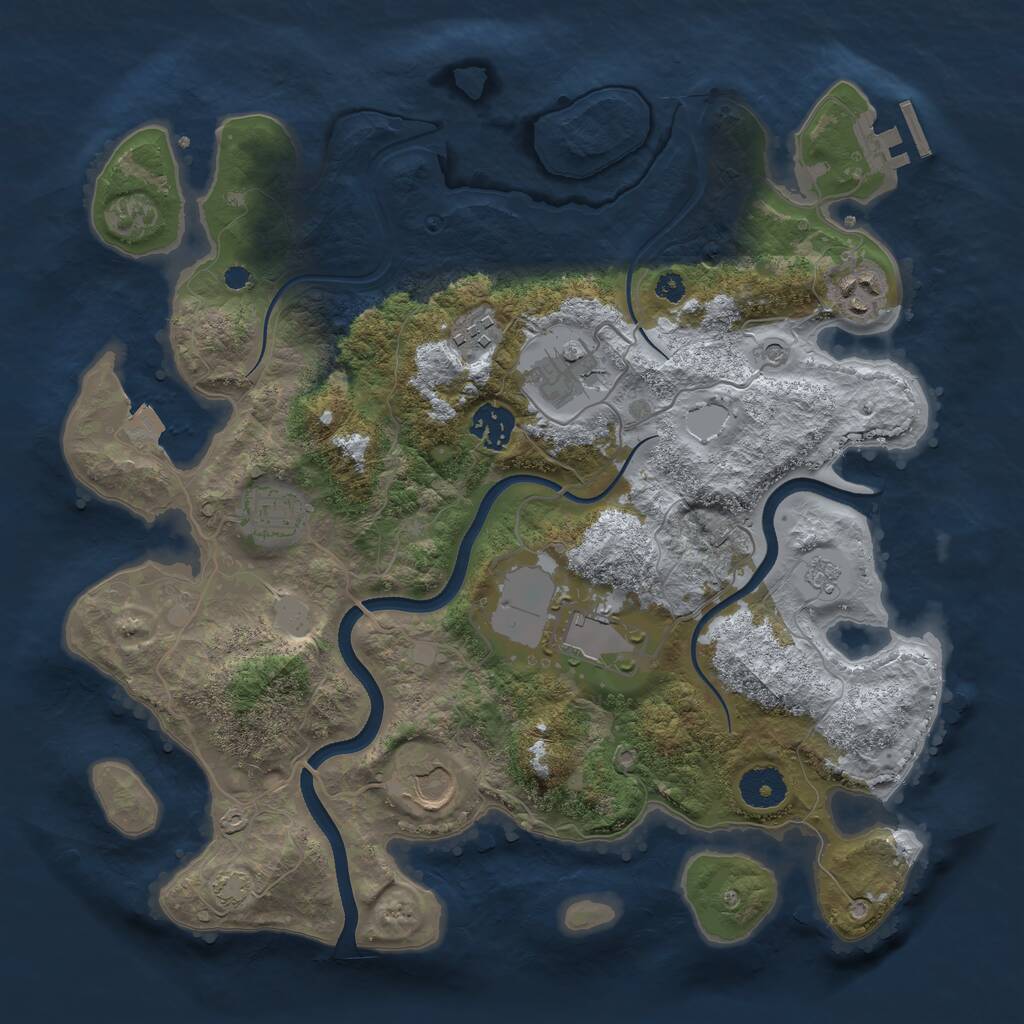 Rust Map: Procedural Map, Size: 3500, Seed: 1505456018, 12 Monuments