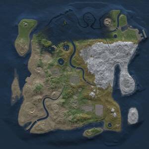 Thumbnail Rust Map: Procedural Map, Size: 3500, Seed: 2005418429, 14 Monuments