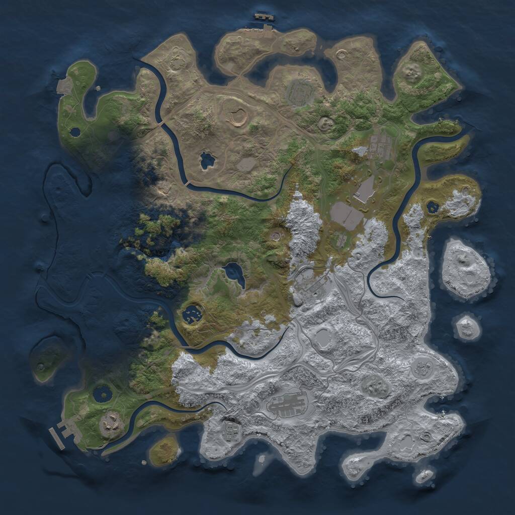 Rust Map: Procedural Map, Size: 4250, Seed: 257695126, 15 Monuments
