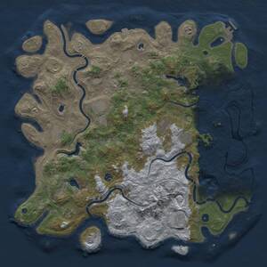 Thumbnail Rust Map: Procedural Map, Size: 5000, Seed: 384438, 17 Monuments