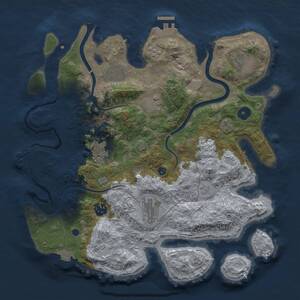 Thumbnail Rust Map: Procedural Map, Size: 3500, Seed: 1196868947, 13 Monuments