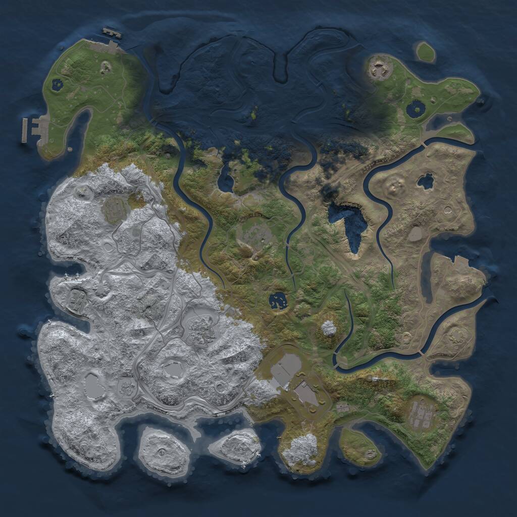 Rust Map: Procedural Map, Size: 4250, Seed: 146711474, 14 Monuments
