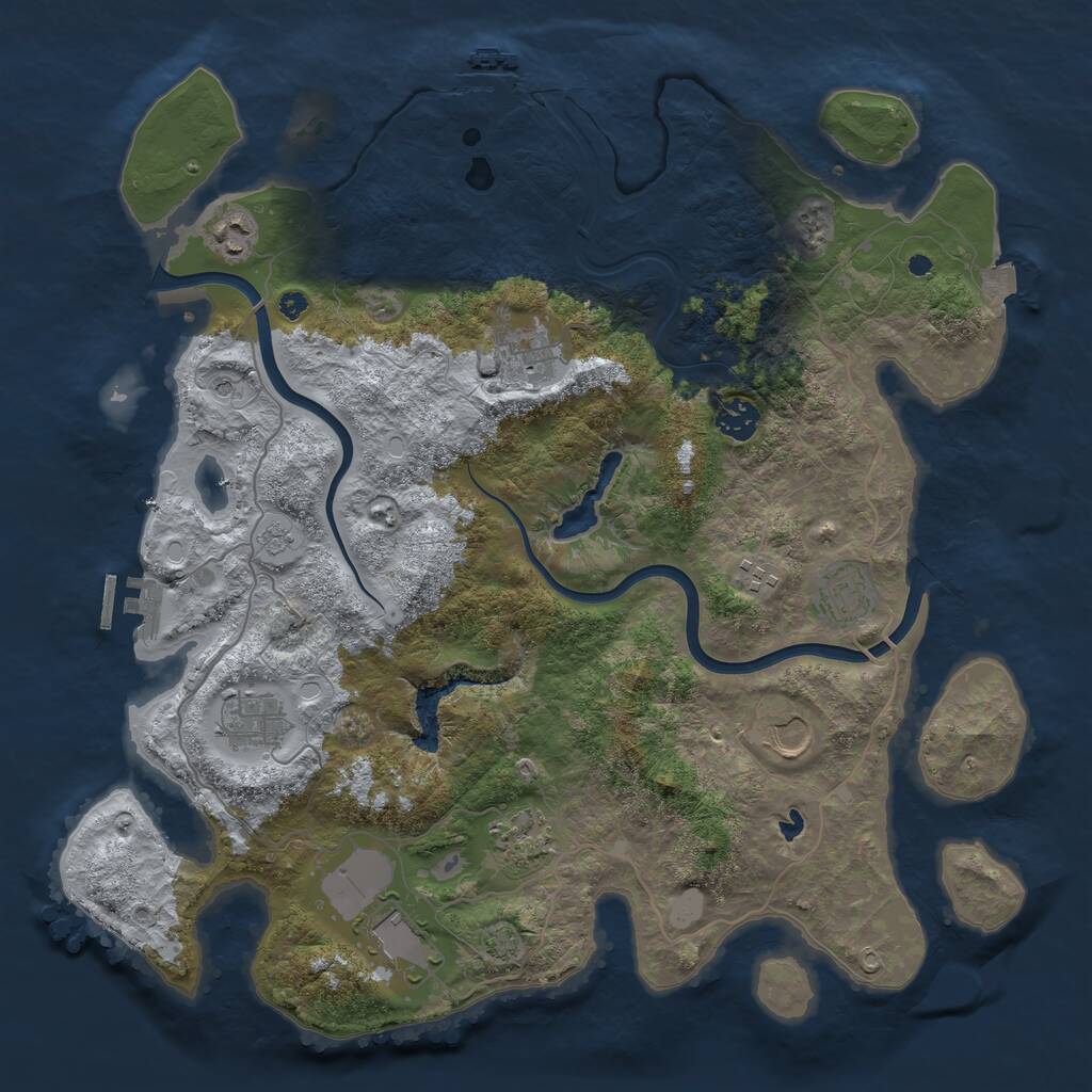 Rust Map: Procedural Map, Size: 4000, Seed: 1952178100, 15 Monuments