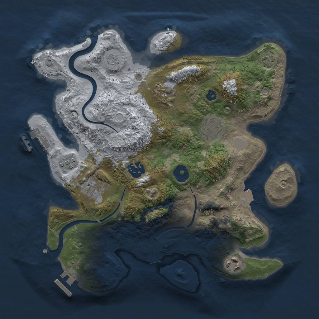 Rust Map: Procedural Map, Size: 3000, Seed: 13222, 12 Monuments