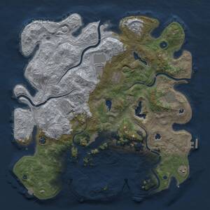 Thumbnail Rust Map: Procedural Map, Size: 4500, Seed: 1027223471, 15 Monuments
