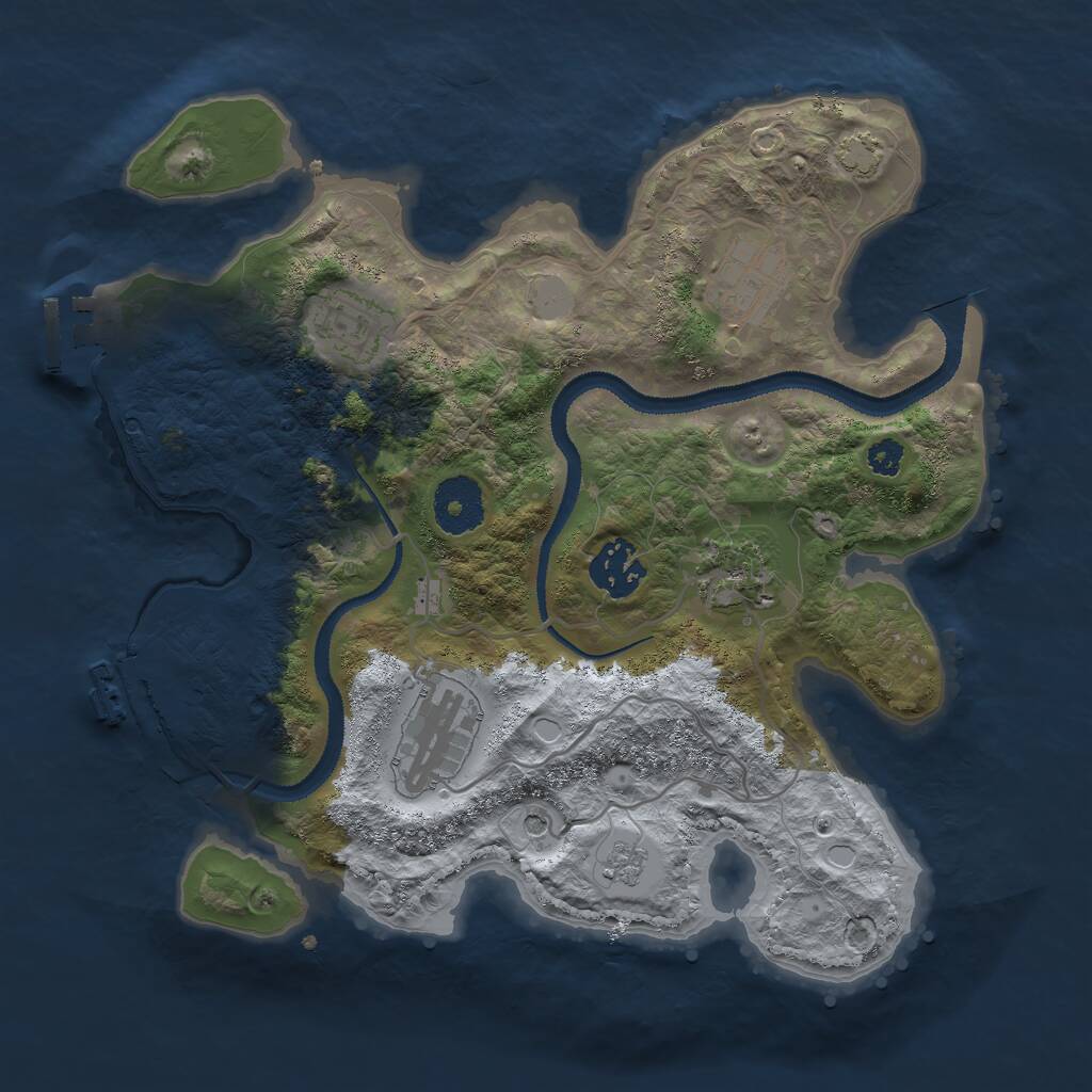 Rust Map: Procedural Map, Size: 3000, Seed: 75137, 11 Monuments
