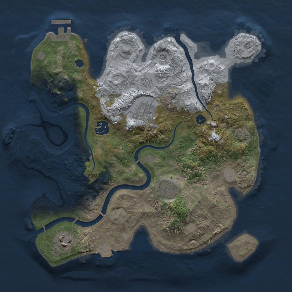 Rust Map: Procedural Map, Size: 3000, Seed: 3647251, 11 Monuments