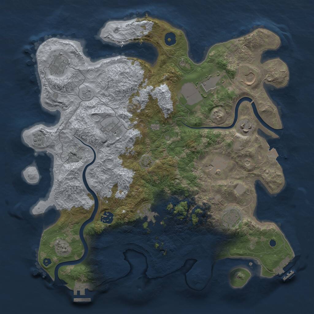 Rust Map: Procedural Map, Size: 3750, Seed: 767875185, 16 Monuments