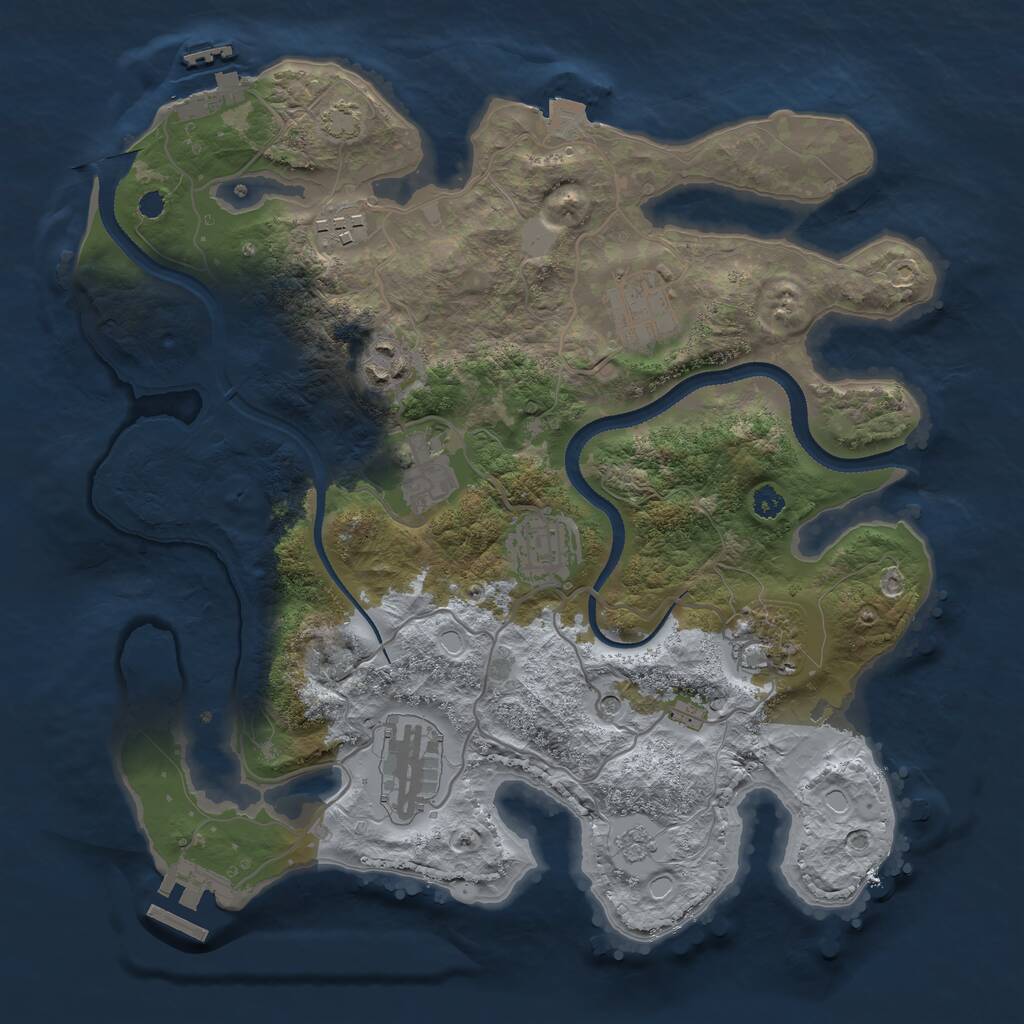 Rust Map: Procedural Map, Size: 3237, Seed: 412988777, 13 Monuments