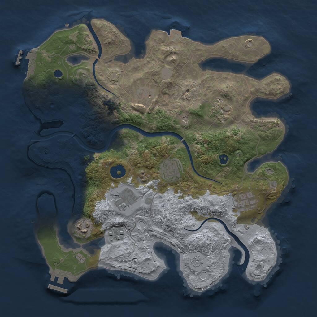 Rust Map: Procedural Map, Size: 3237, Seed: 412988777, 13 Monuments