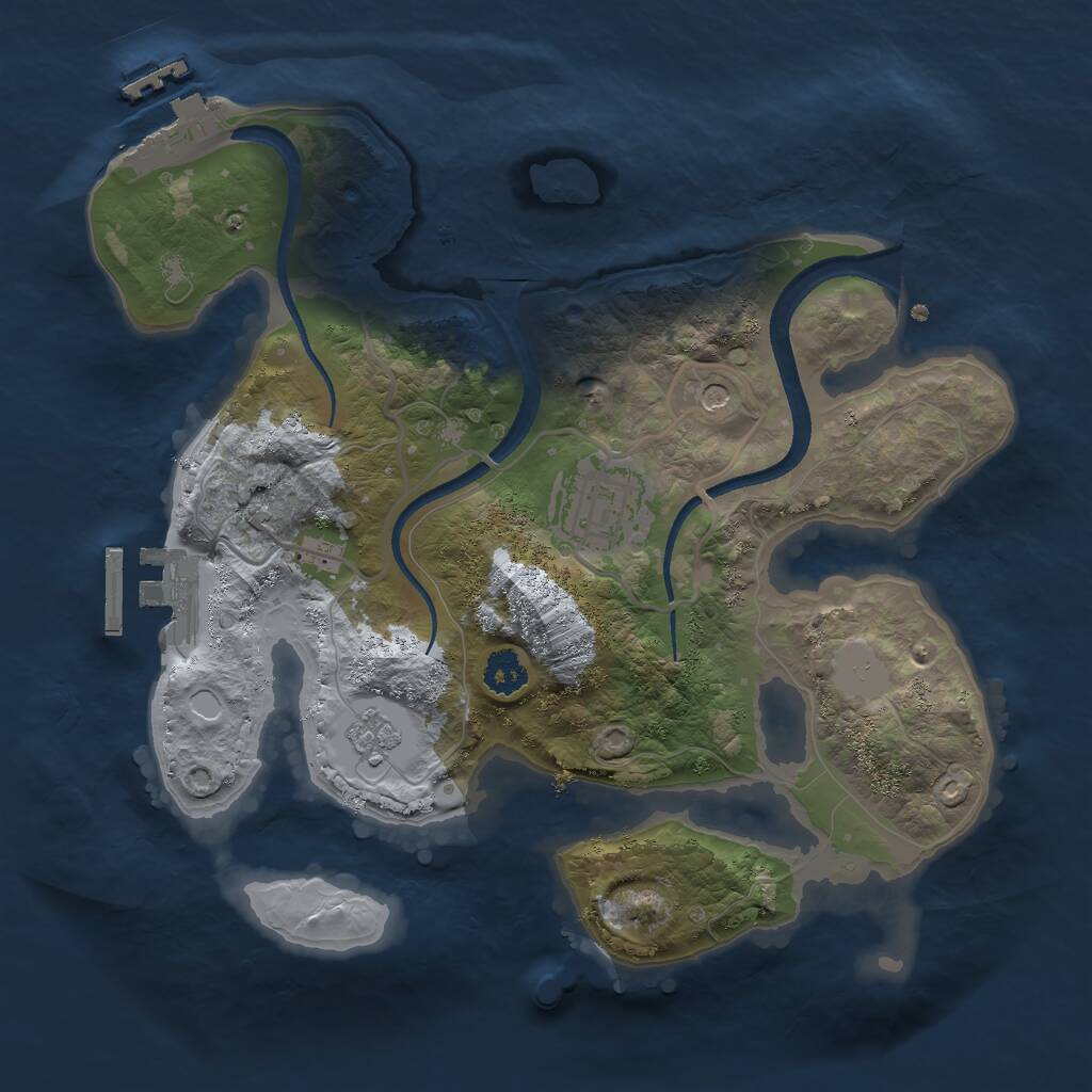 Rust Map: Procedural Map, Size: 2500, Seed: 1932928901, 6 Monuments