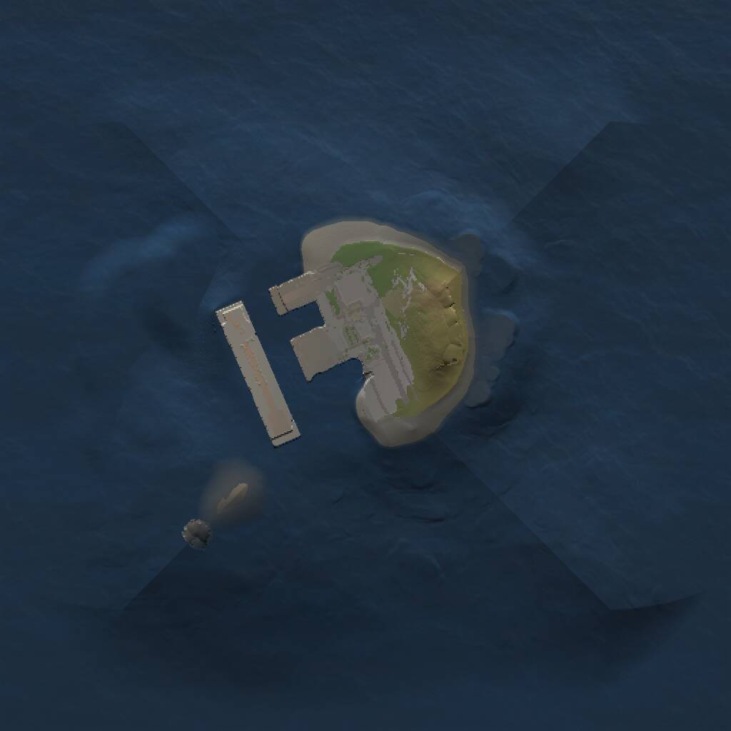 Rust Map: Procedural Map, Size: 1000, Seed: 1657565467, 2 Monuments