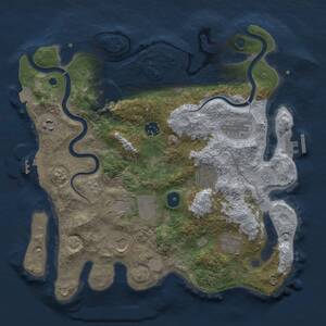 Thumbnail Rust Map: Procedural Map, Size: 3500, Seed: 1865102855, 15 Monuments