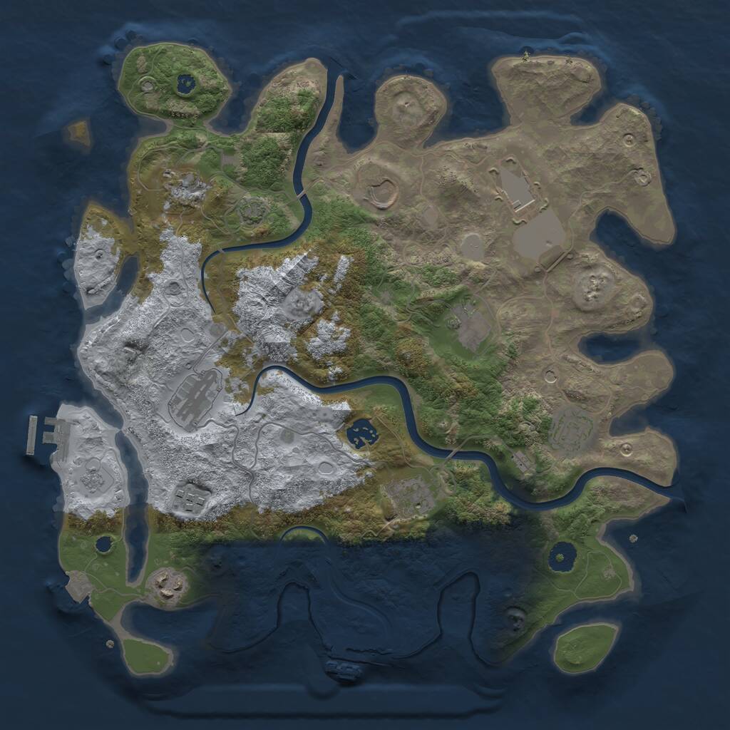 Rust Map: Procedural Map, Size: 3750, Seed: 1950705179, 16 Monuments