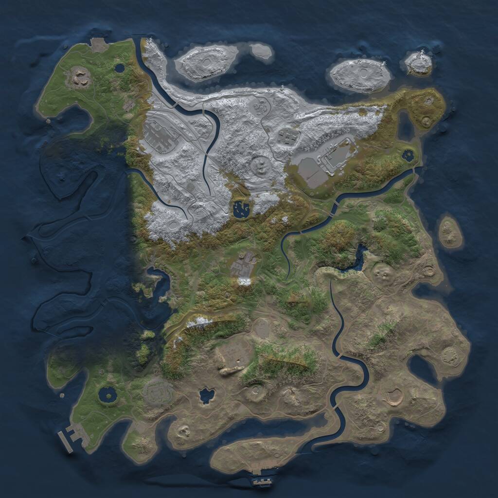 Rust Map: Procedural Map, Size: 4250, Seed: 1754285825, 15 Monuments