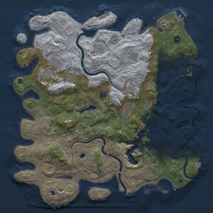 Thumbnail Rust Map: Procedural Map, Size: 4500, Seed: 1941236760, 17 Monuments