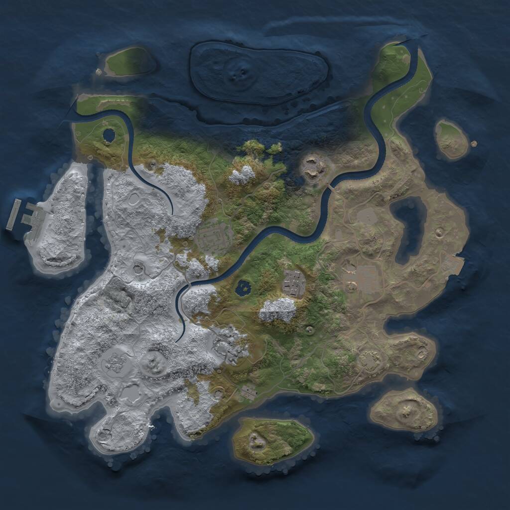 Rust Map: Procedural Map, Size: 3200, Seed: 278033054, 10 Monuments
