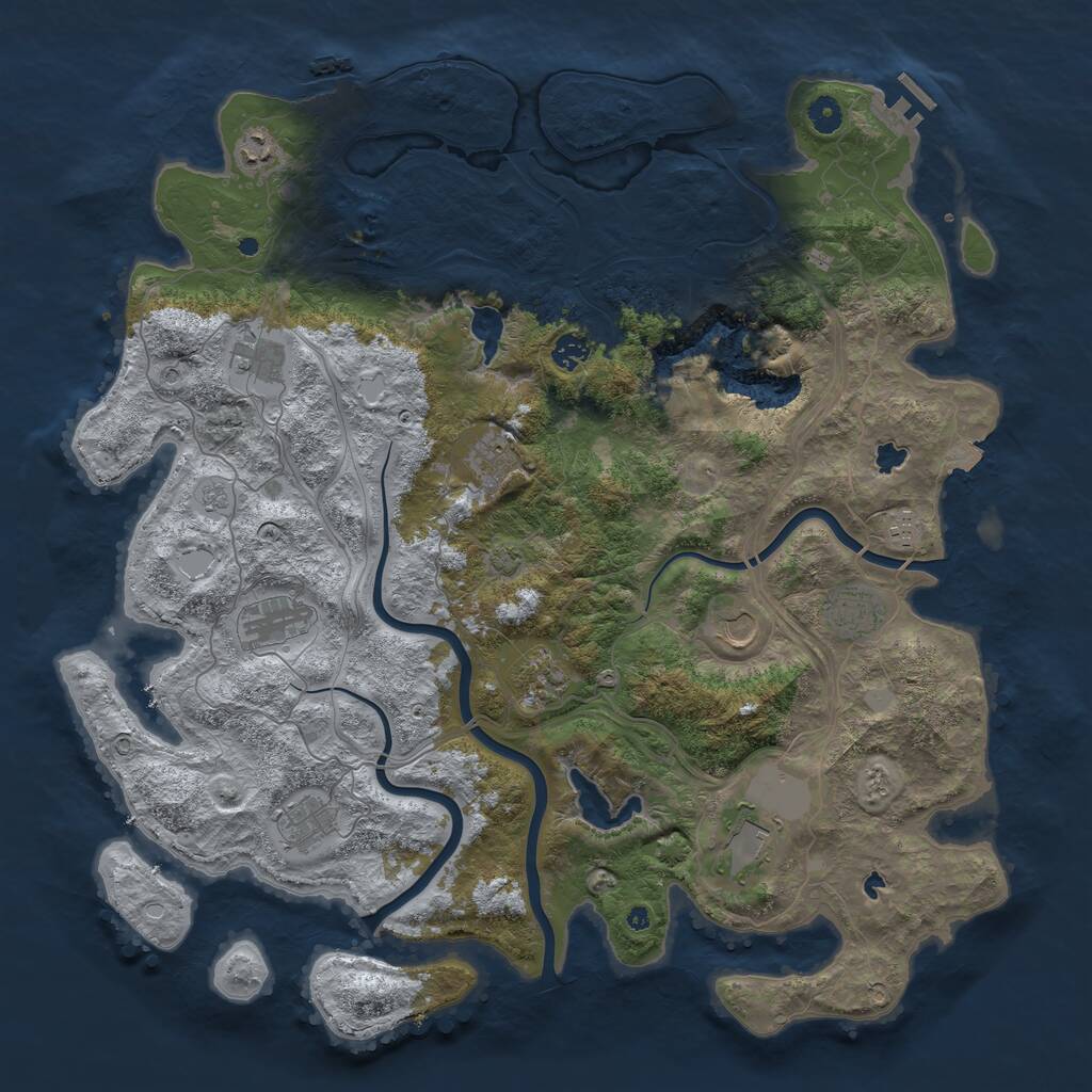 Rust Map: Procedural Map, Size: 4650, Seed: 192919448, 17 Monuments