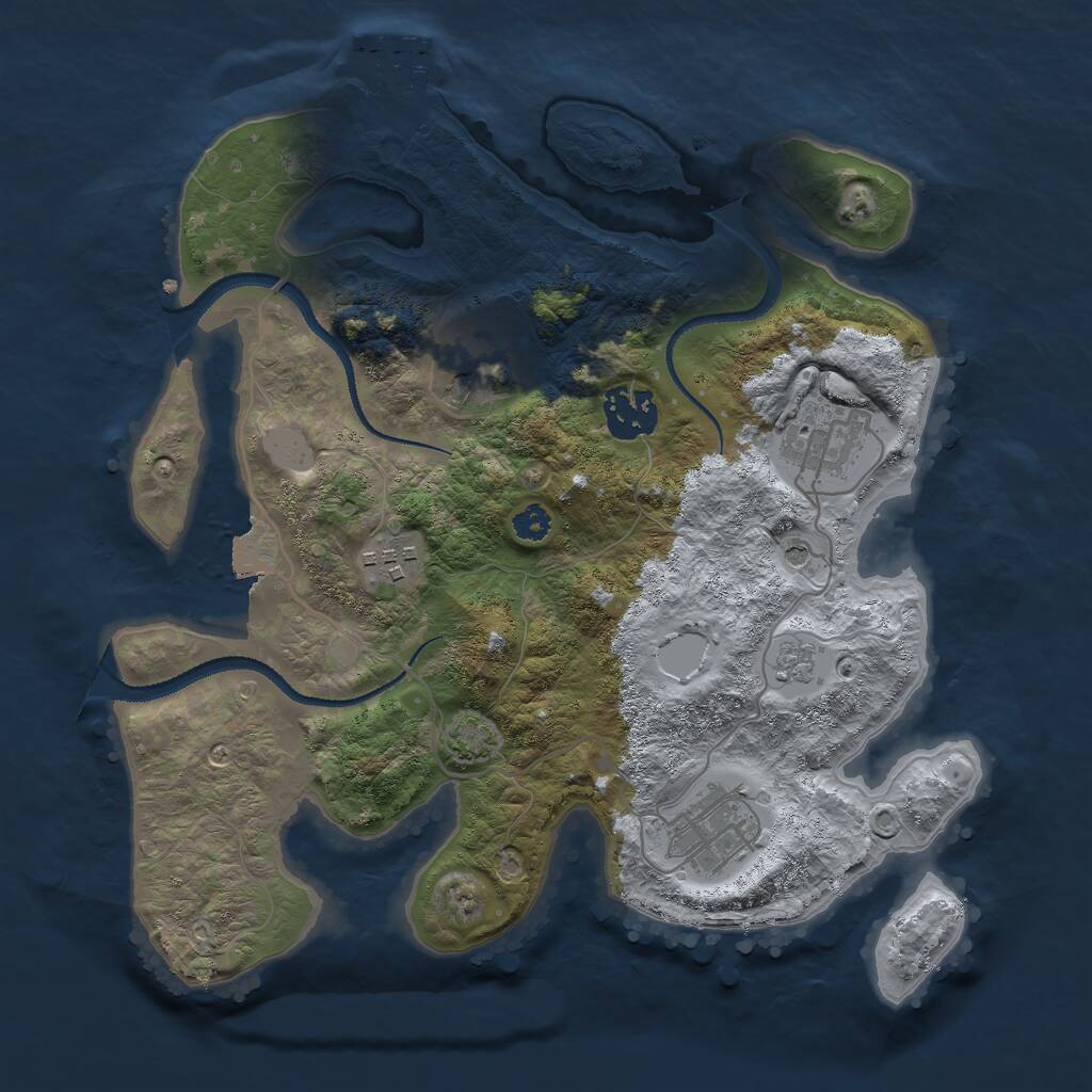 Rust Map: Procedural Map, Size: 3000, Seed: 1163969670, 10 Monuments