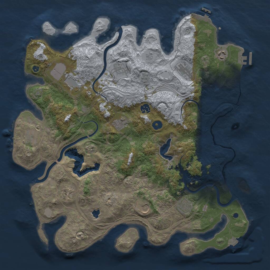 Rust Map: Procedural Map, Size: 4250, Seed: 6170, 17 Monuments
