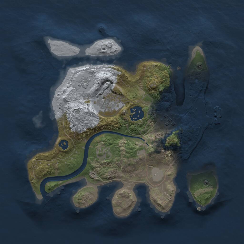 Rust Map: Procedural Map, Size: 2500, Seed: 1867612, 6 Monuments