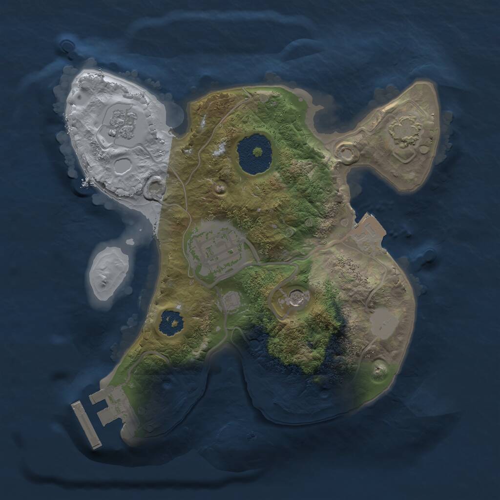 Rust Map: Procedural Map, Size: 2000, Seed: 5567, 6 Monuments