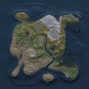 Thumbnail Rust Map: Procedural Map, Size: 2500, Seed: 1490845999, 9 Monuments