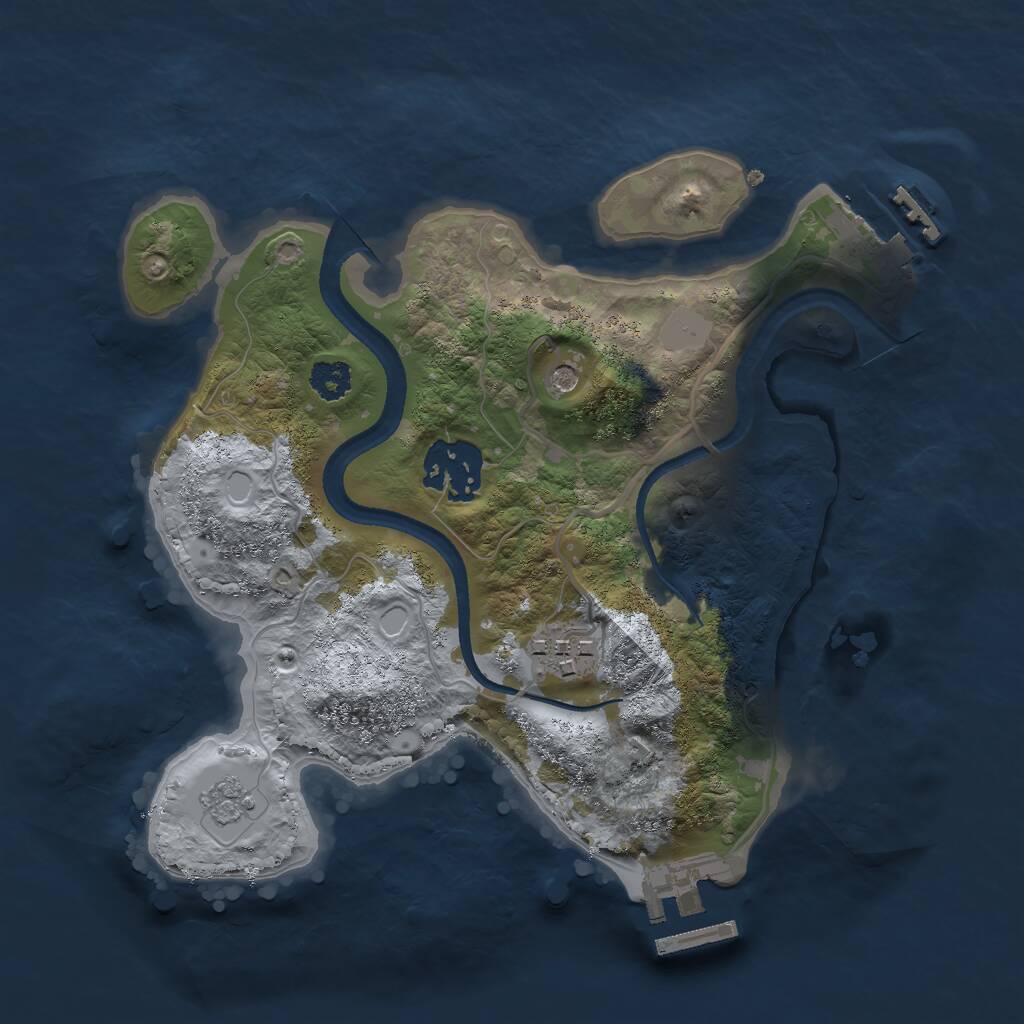 Rust Map: Procedural Map, Size: 2500, Seed: 14787, 7 Monuments