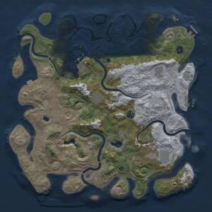 Thumbnail Rust Map: Procedural Map, Size: 4250, Seed: 1940943669, 15 Monuments