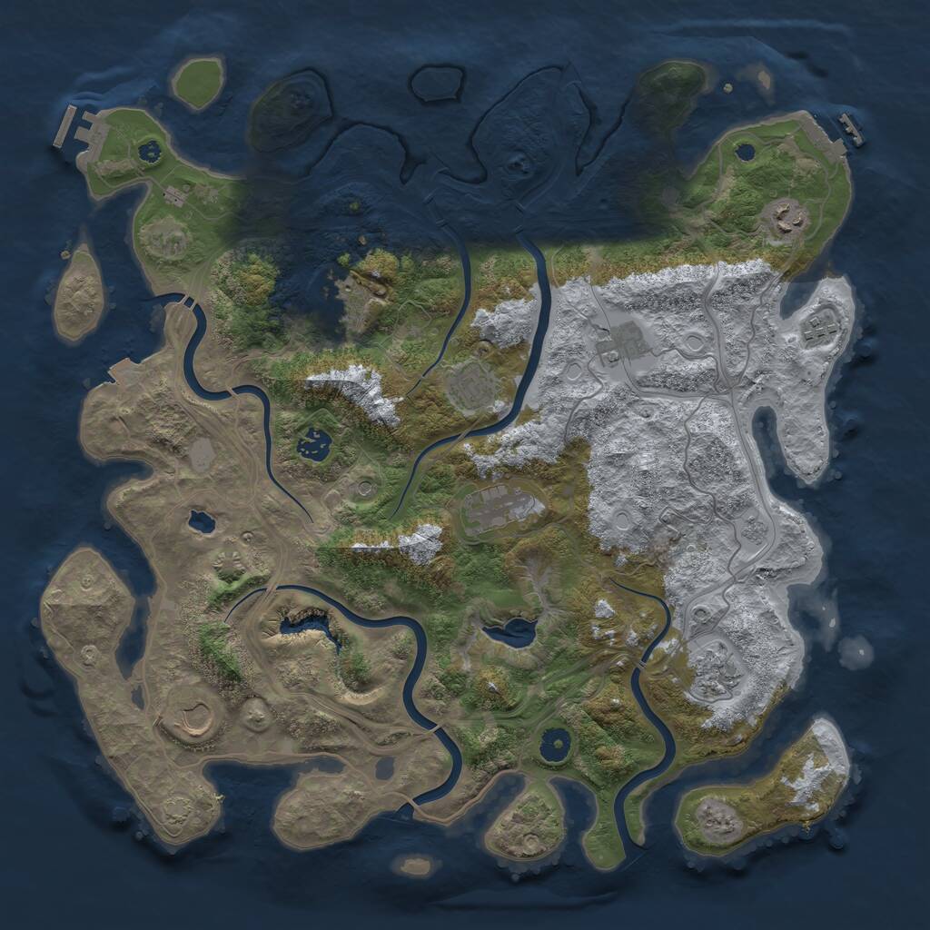Rust Map: Procedural Map, Size: 4250, Seed: 1940943669, 15 Monuments