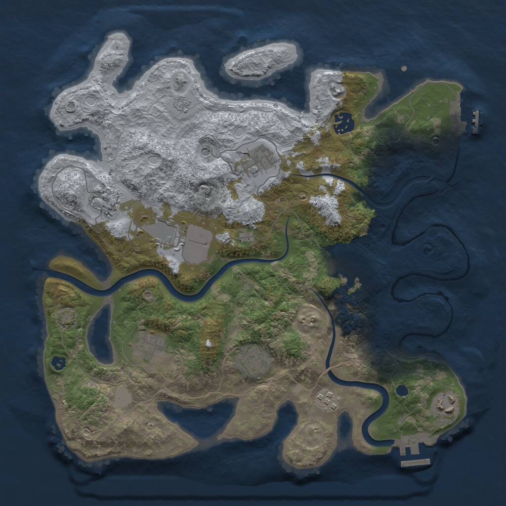 Rust Map: Procedural Map, Size: 3500, Seed: 1291439988, 15 Monuments