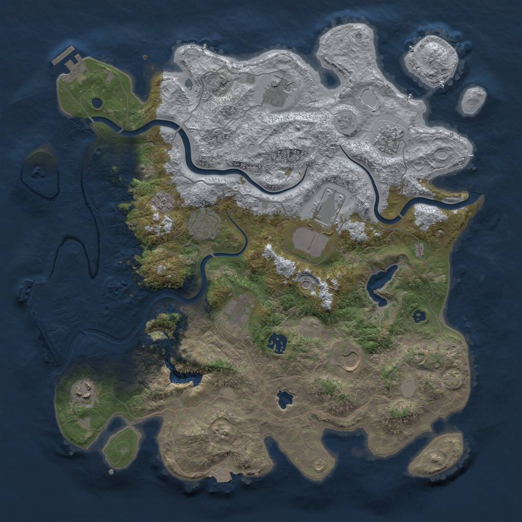 Rust Map: Procedural Map, Size: 4000, Seed: 1341486893, 15 Monuments
