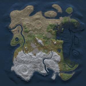 Thumbnail Rust Map: Procedural Map, Size: 3500, Seed: 2124209948, 11 Monuments